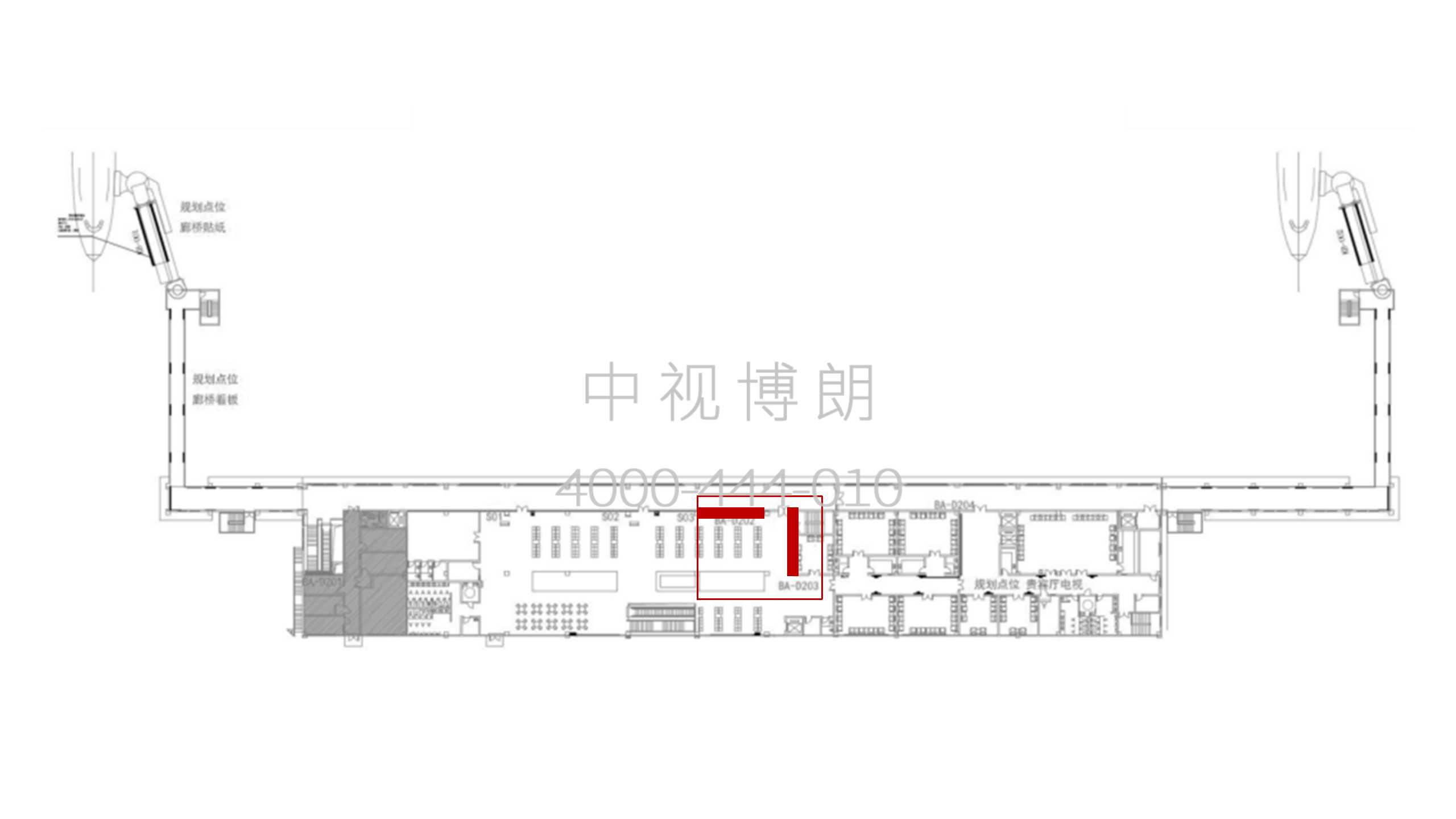 国内出发二楼候机厅墙面灯箱广告2