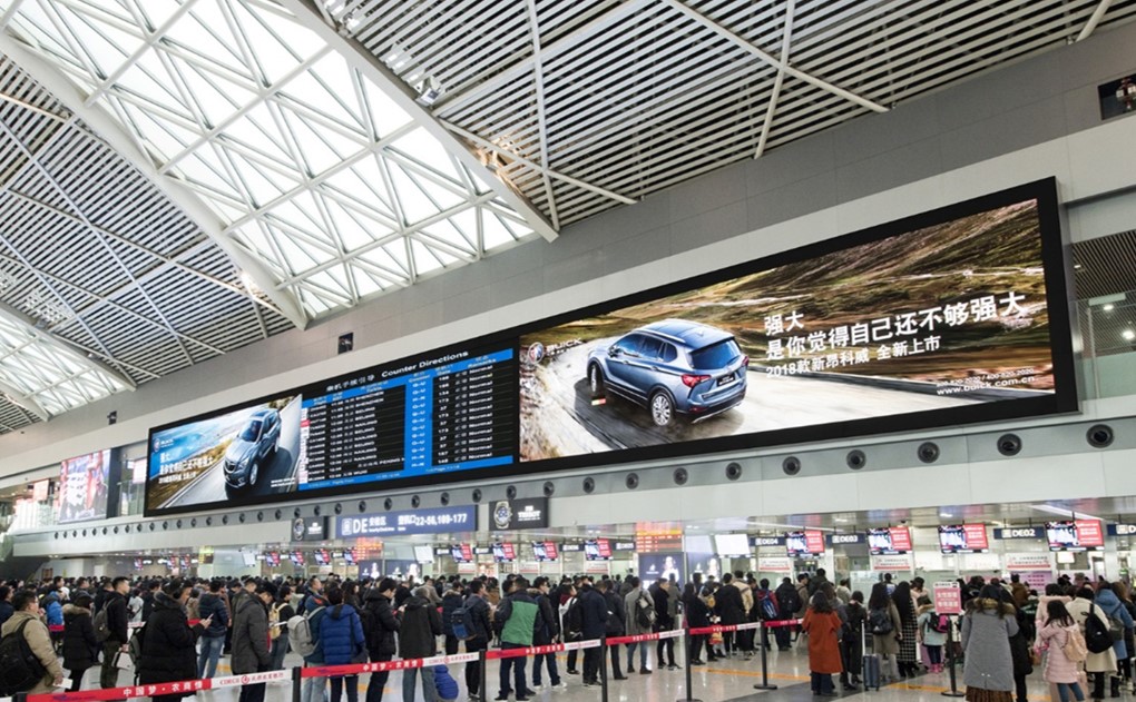 成都机场广告-T2国内出发LED大屏套装1