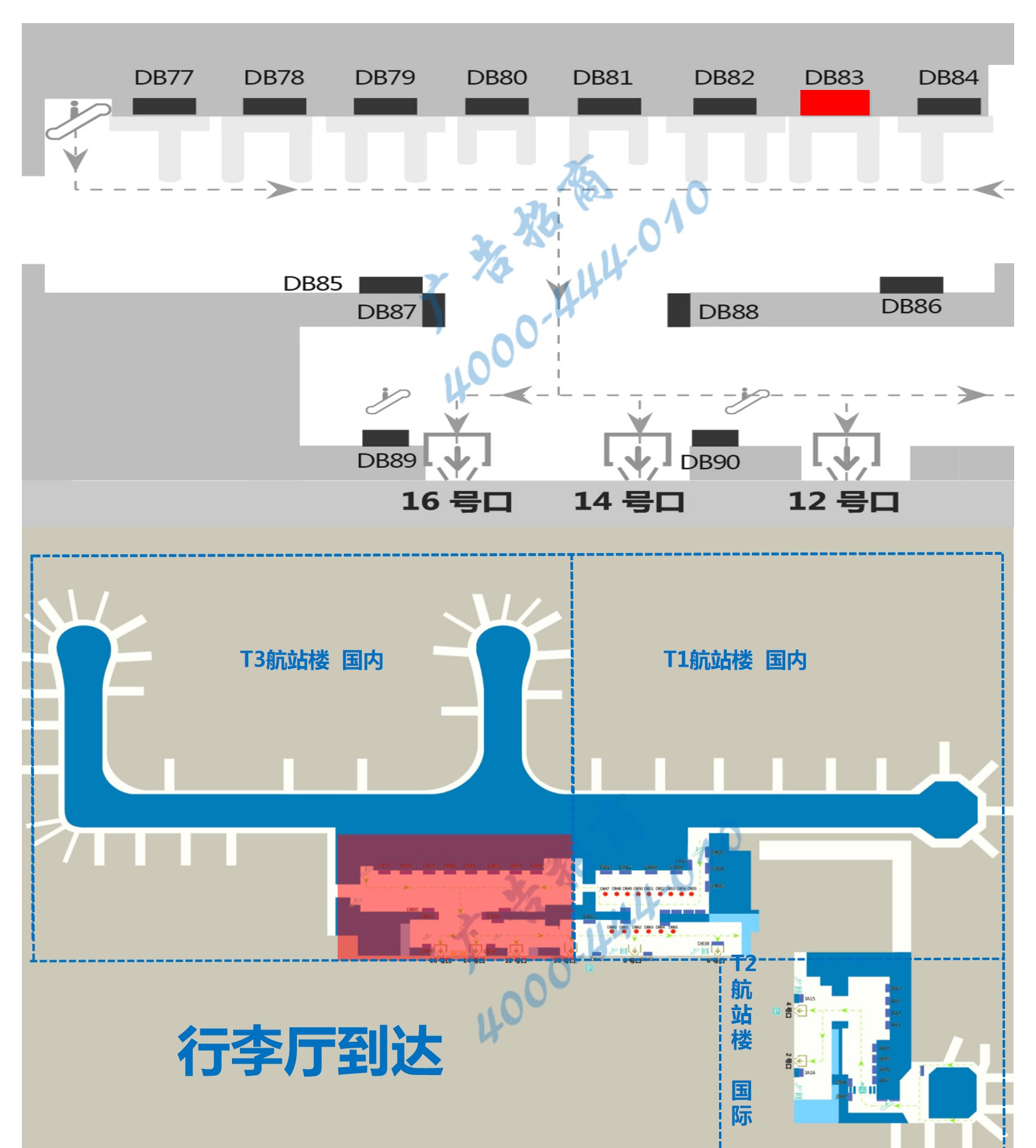 杭州机场广告-T3行李转盘灯箱DB83点位图