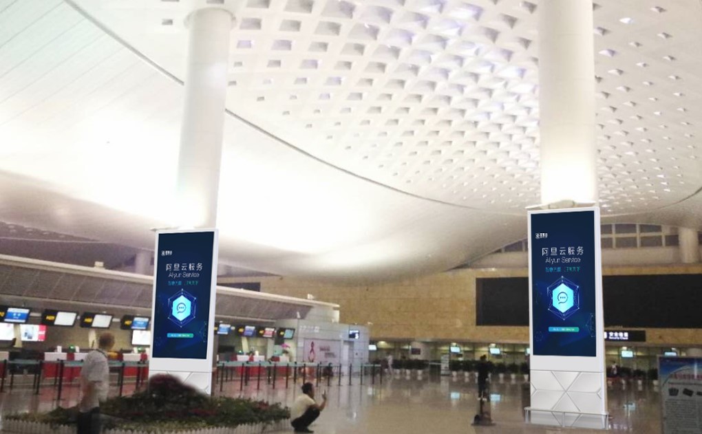 杭州机场广告-T3值机厅联排图腾灯箱