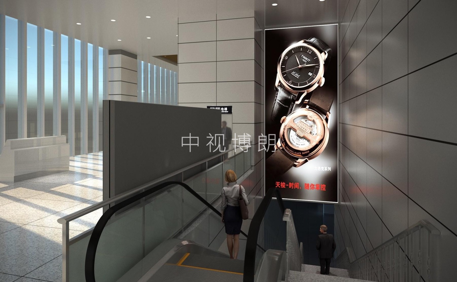 惠州机场广告-出发候机区远机位扶梯处灯箱