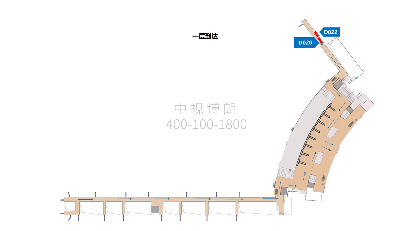 南昌机场广告-到达通廊灯箱D020/22点位图
