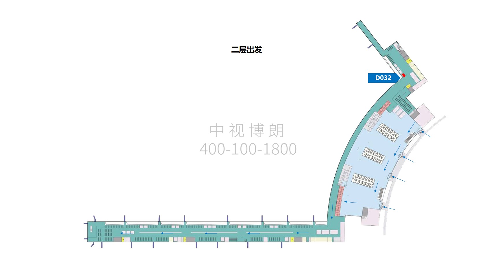 南昌机场广告-出发厅灯箱D032点位图