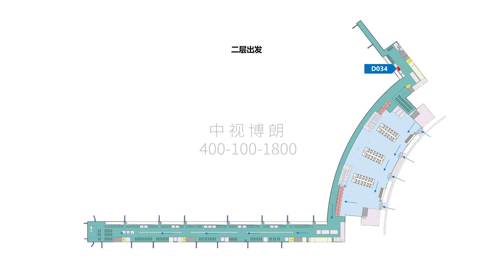 南昌机场广告-出发厅灯箱D034点位图