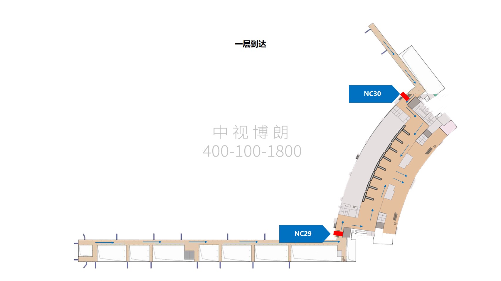 南昌机场广告-到达通廊灯箱套装NC29/30点位图