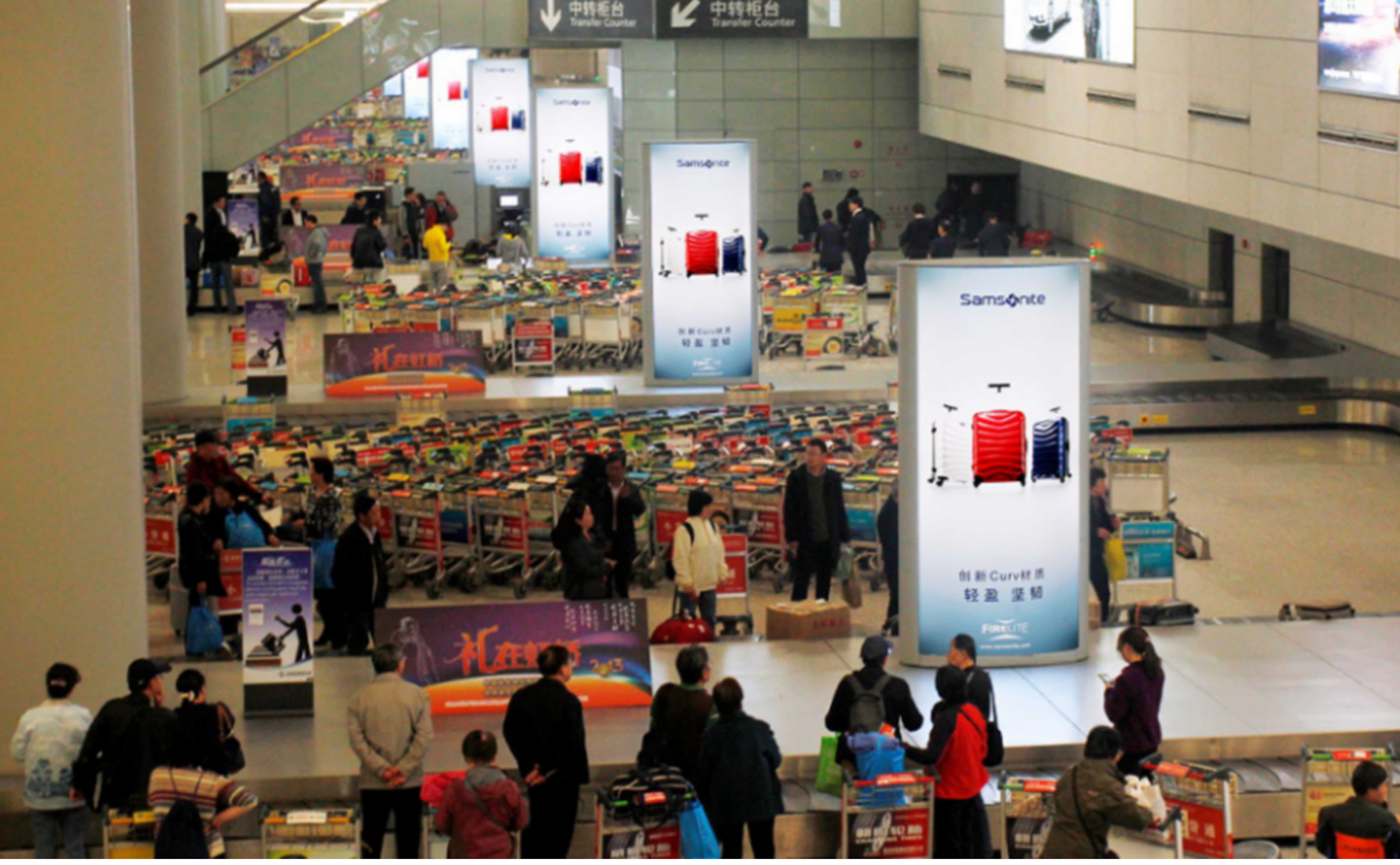 上海机场广告-虹桥T2到达行李提取大厅图腾